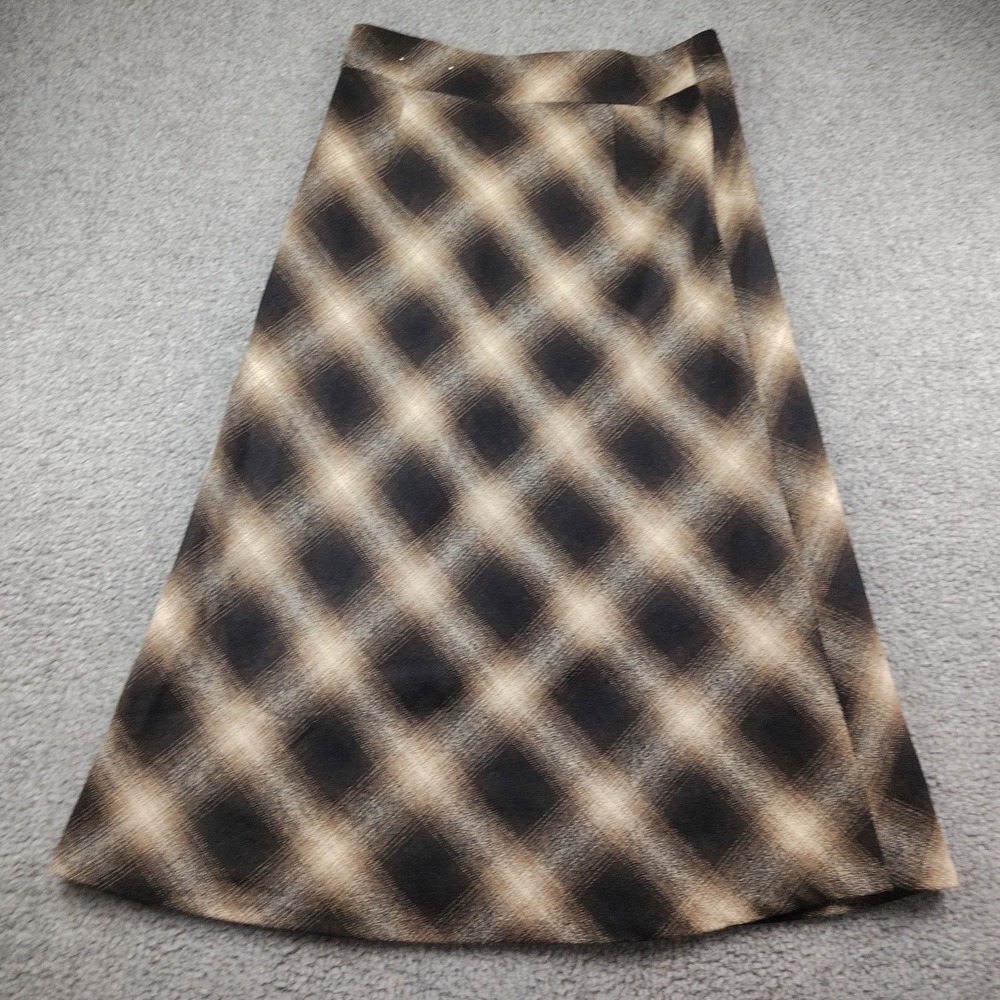 Eddie Bauer Skirt Wool Shadow Plaid Blend A Line Maxi Skirt Size 8 Career Office - Picture 7 of 7